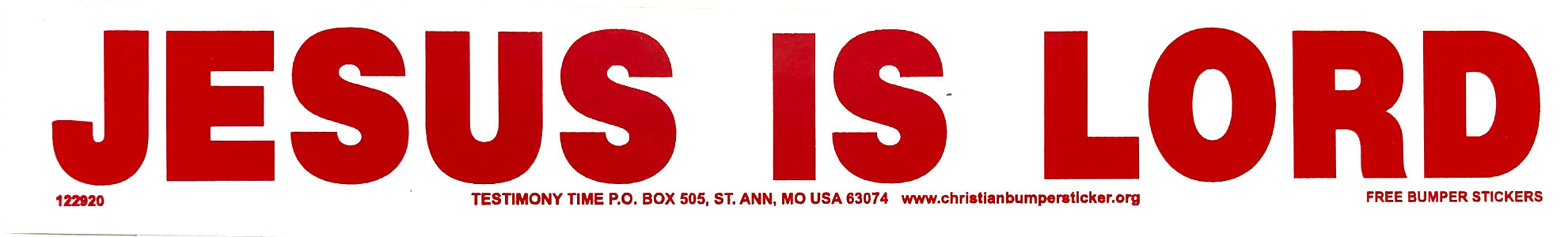 Jesus is Lord bumper sticker
