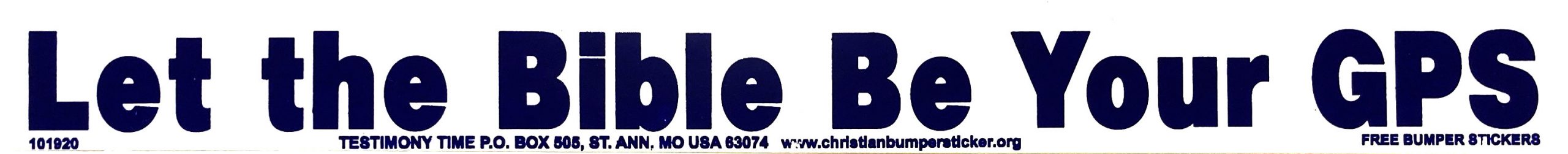 Let the Bible be Your GPS bumper sticker