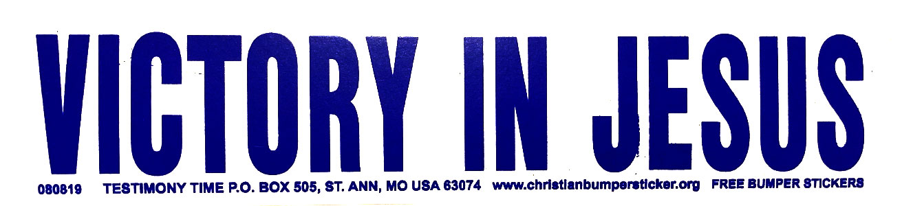 Victory in Jesus bumper sticker